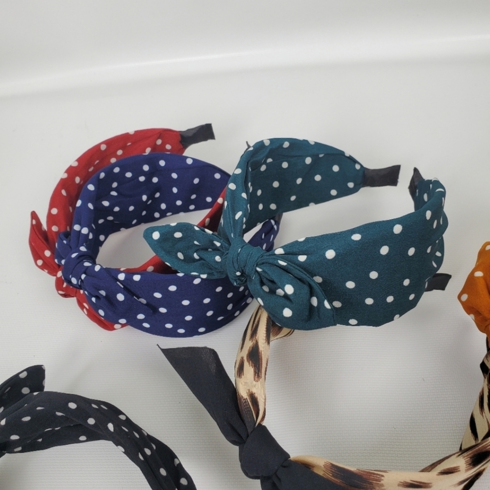 Head Band Hairband Bow Polka Dots - Picture 4 of 7